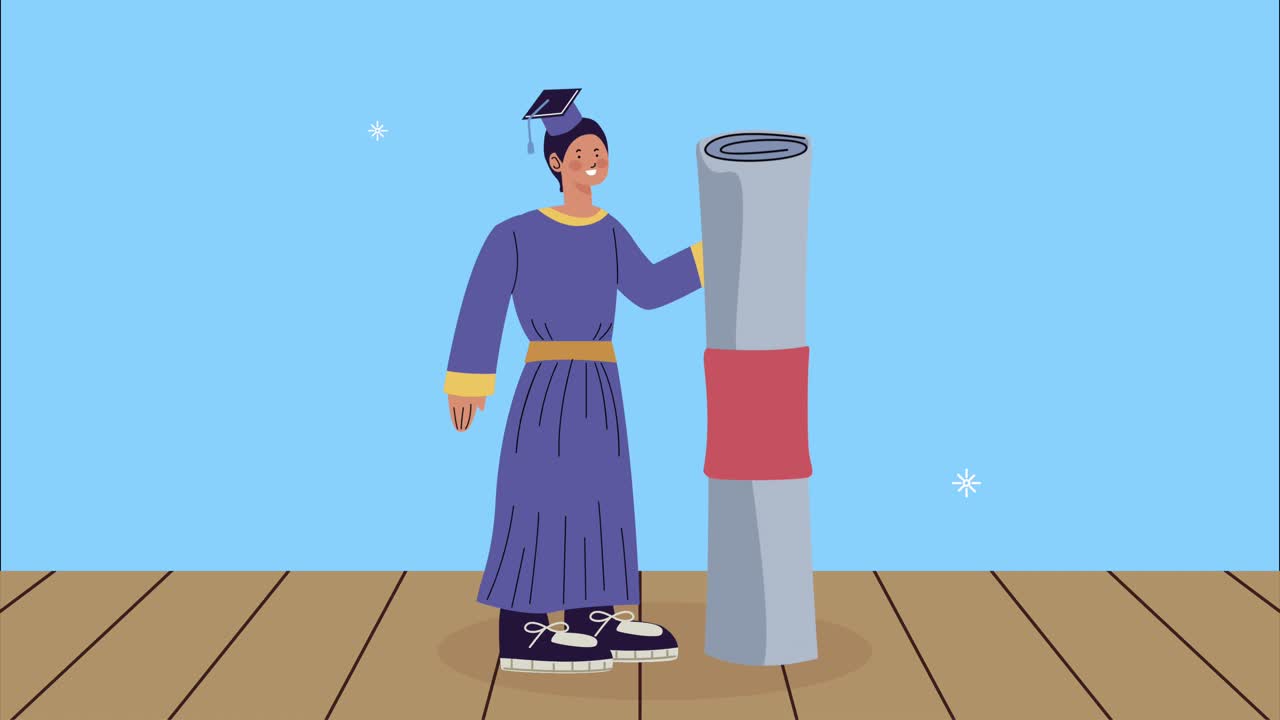 boy with hat graduation and