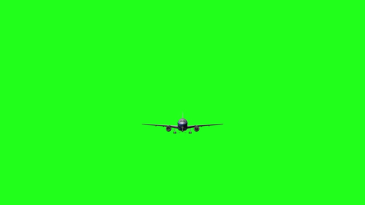 avión en la pantalla verde