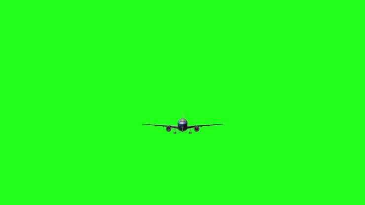 Airplane on Green Screen