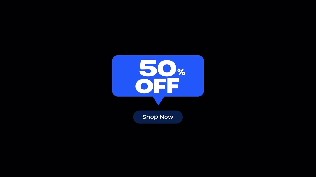 Animated 50 Percent Off Sale Promotion Graphic