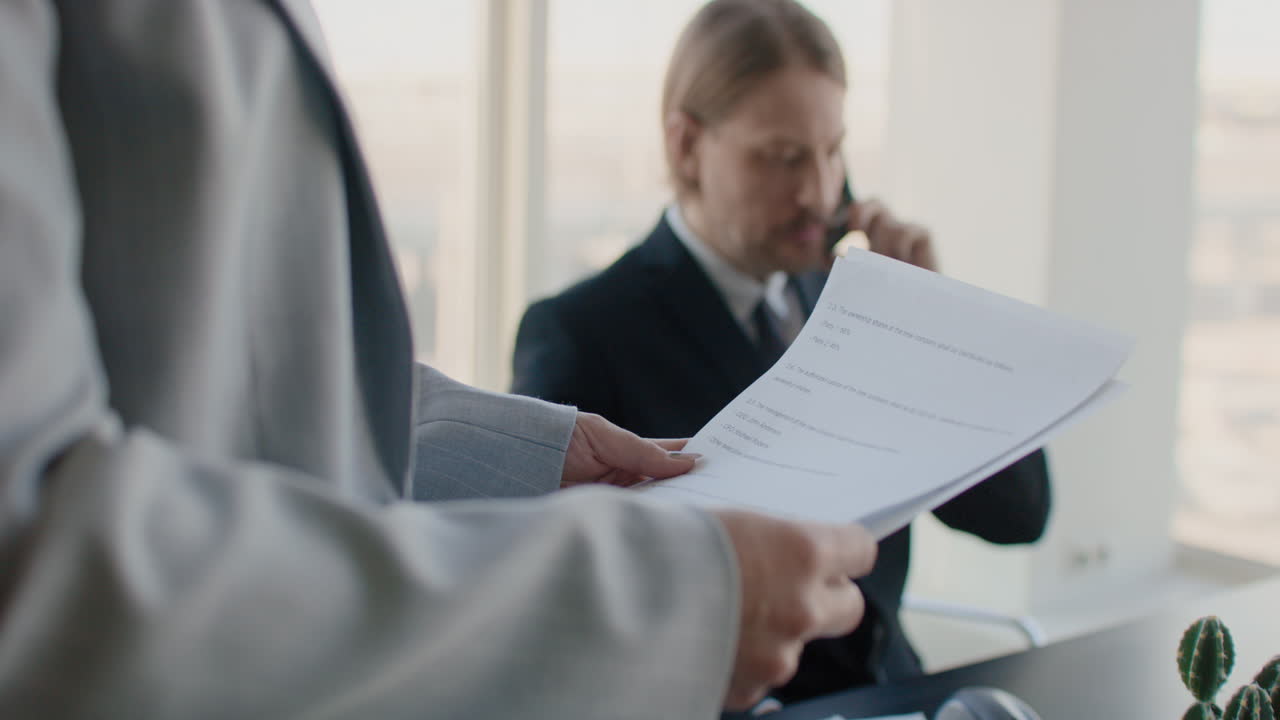 Business meeting with documents