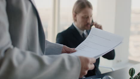 business meeting with documents