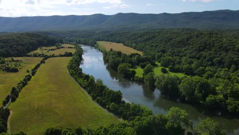 excellent aerial view of the shenandoah river valley in virginia