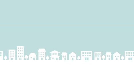 simple loop animation video of a cityscape illustration.