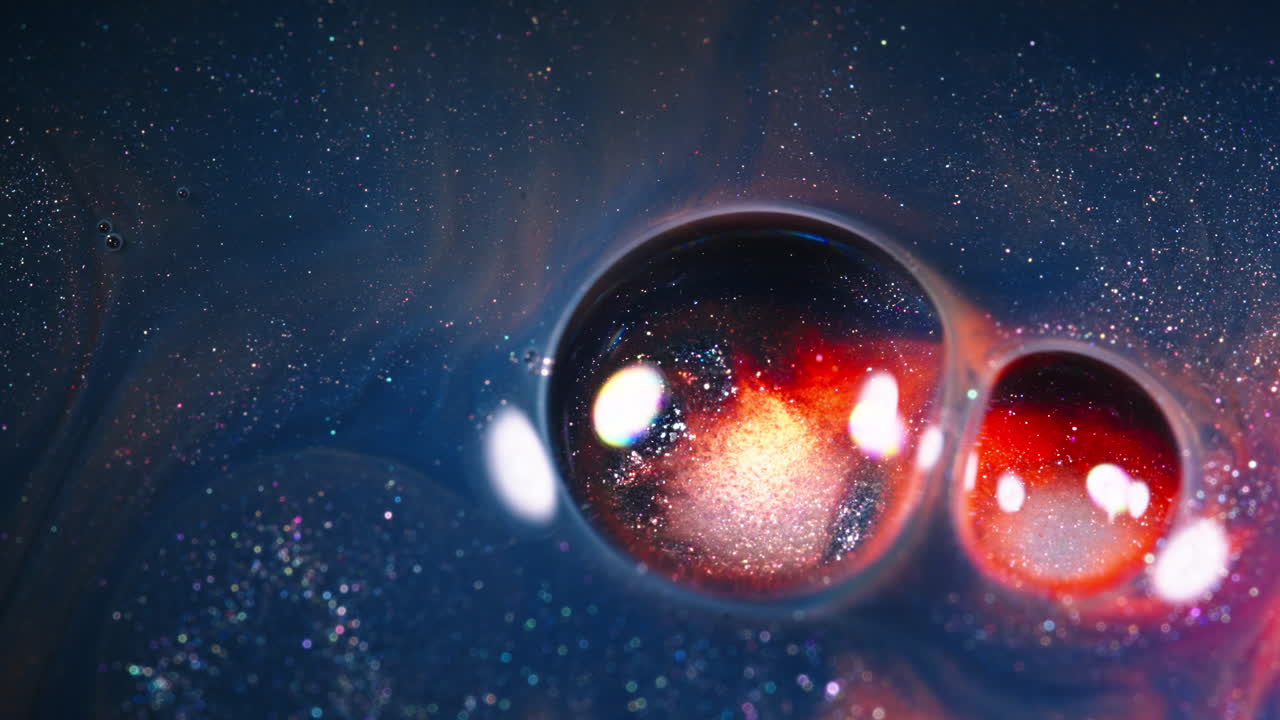 Abstract Space Background with Glitter and Oil