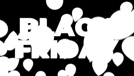 black friday gold text and black balloons 4k with luma matte 3d rendering