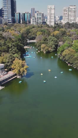 chapultepec urban park surrounded by skyscrapers in ciudad de mexico