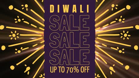 Diwali-Sale-text-against-glittering-background-4k