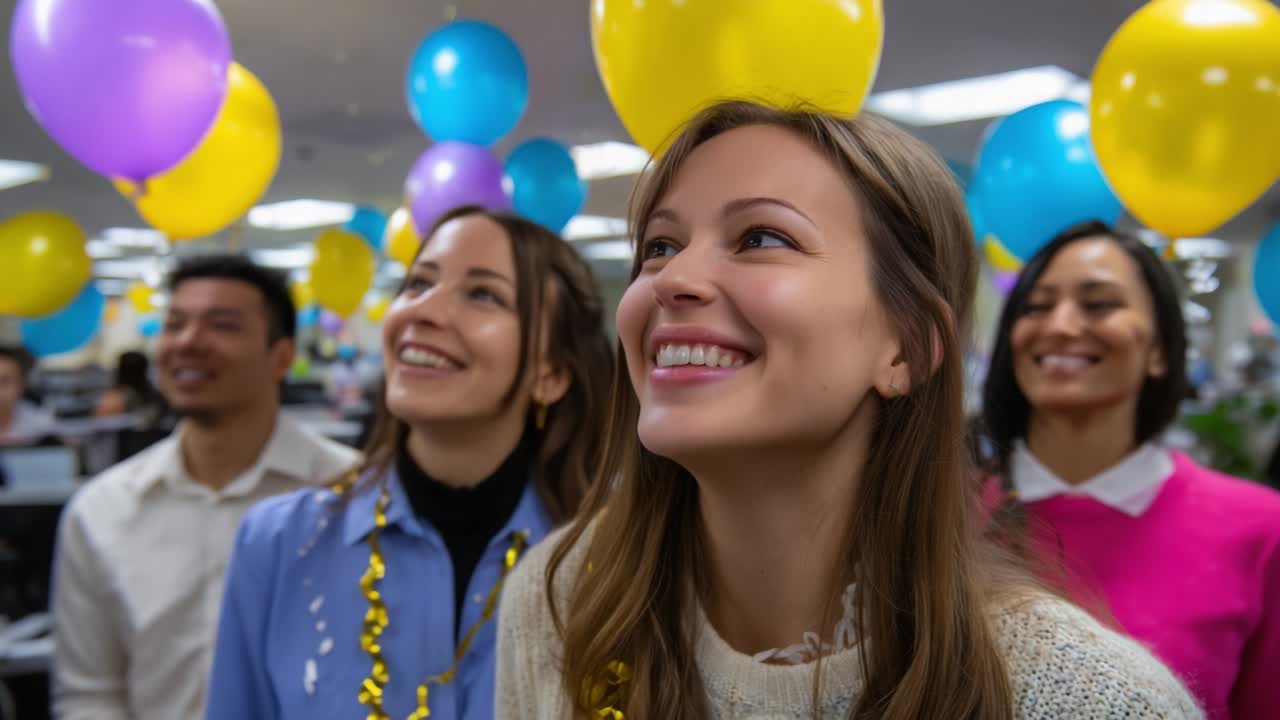 celebración de la fiesta de la oficina