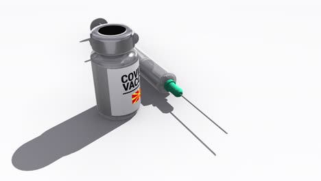 syringe and covid-19 vaccine bottle north macedonia