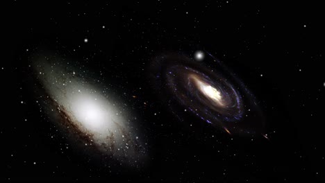 two galaxies that will merge into one, the universe