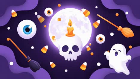 a fun and spooky halloween background with various festive elements