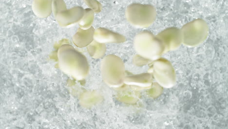 frijoles en el agua salpicada