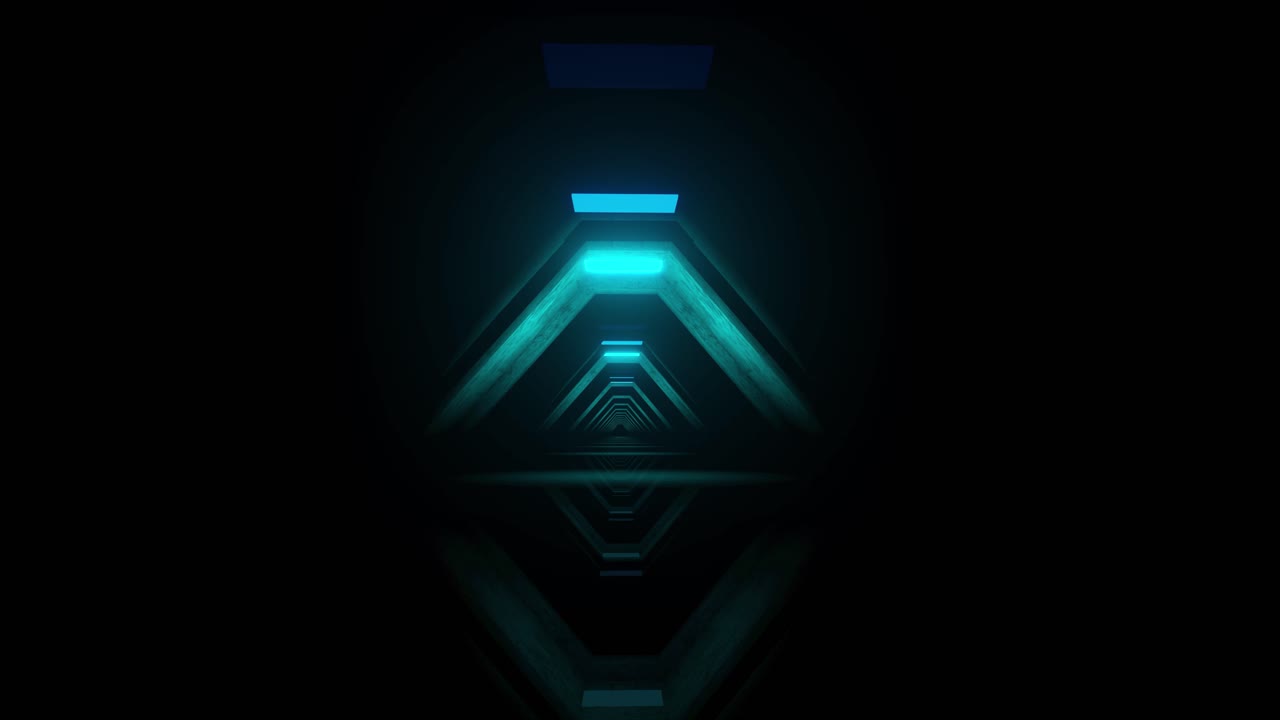 Abstract Futuristic Neon Tunnel