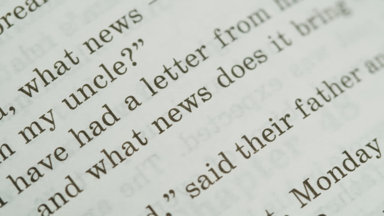 Close-up of text on a page