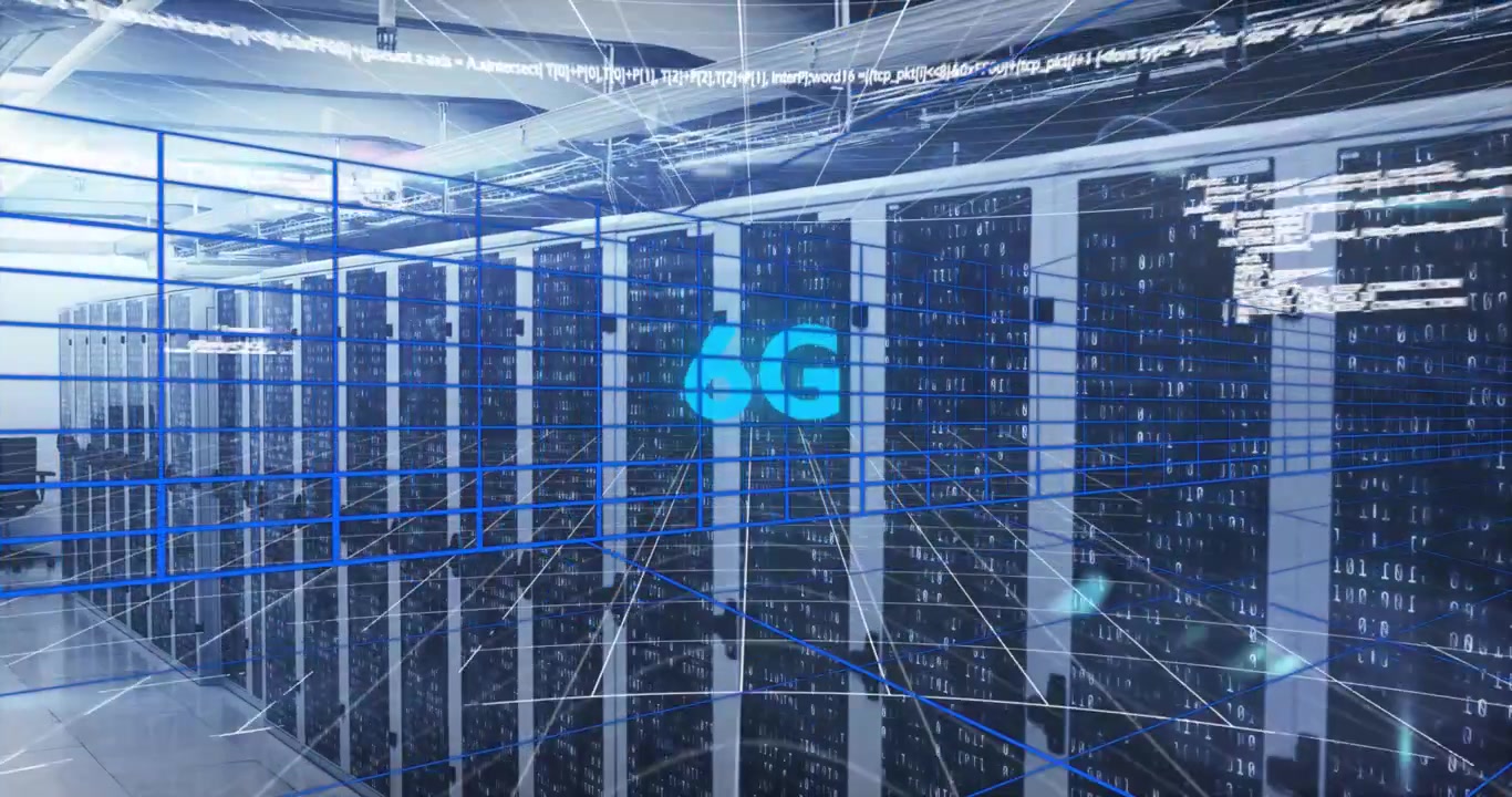 Animation of multiple screens with data processing against computer server room