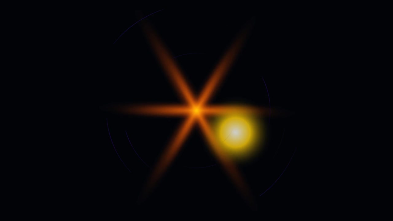 Abstract Golden Lens Flare Effect on Black Background