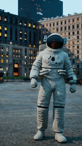 astronaut in the city