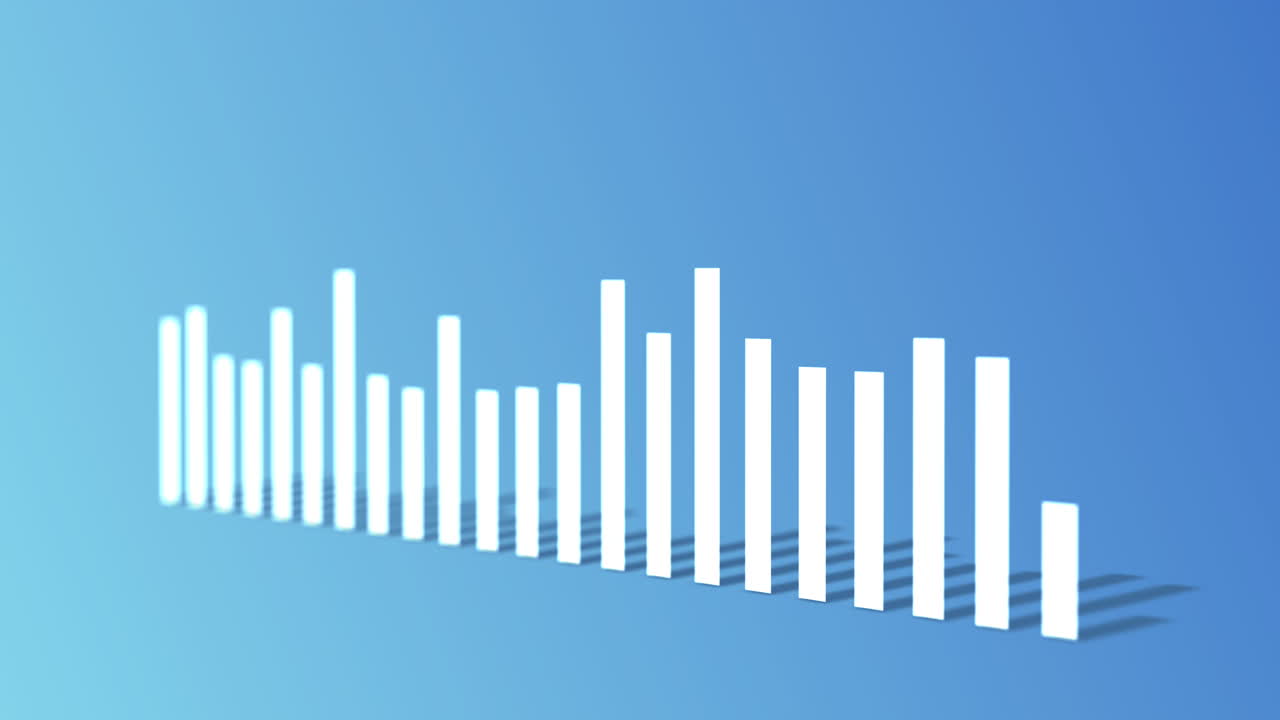 Bar graph on blue background