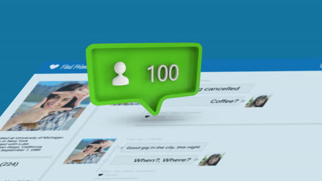 interfaz de cuenta de redes sociales y un icono de perfil con números para redes sociales 4k