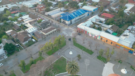 San-Javier-De-Loncomilla,-Chile-Maule-Straßen,-Fliegende-Ansicht-Von-Der-Drohne