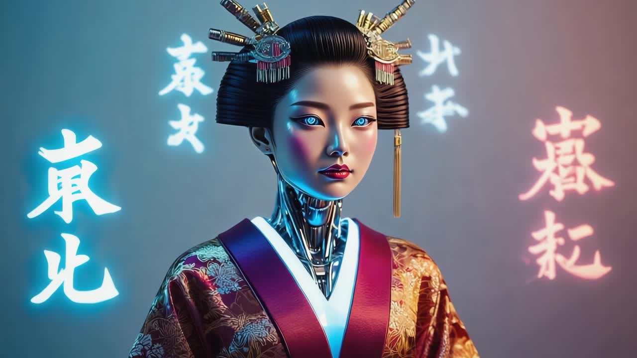 Futuristic Geisha Cyborg