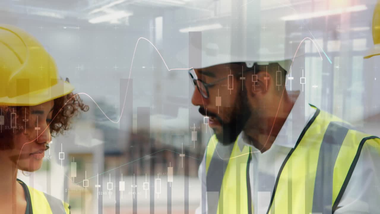 arquitectos discutiendo los planes de construcción 4k