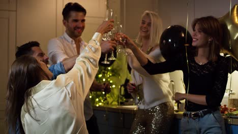 friends making a toast on  new year's eve