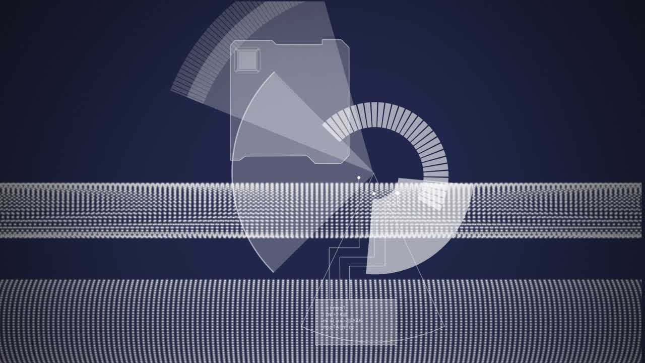 Animation of mesh of network connections moving in seamless loop on a blue background