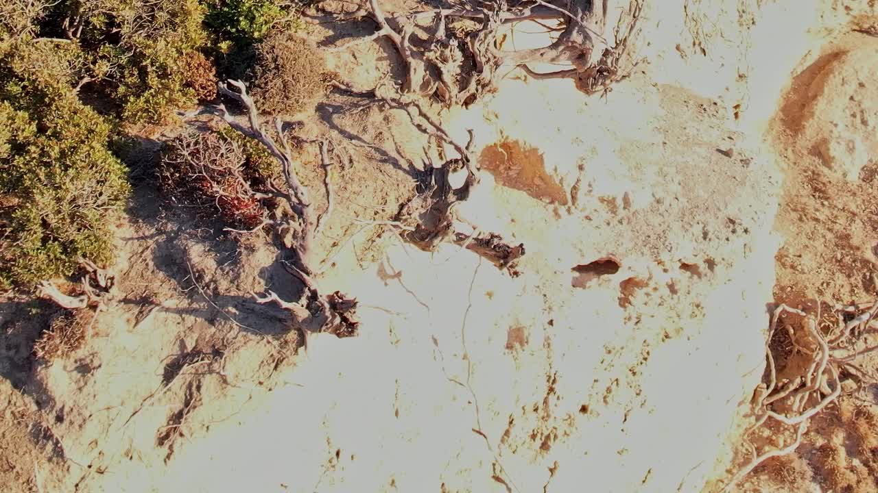 Erkunde tagsüber das felsige Gelände und die Sträucher in Rhodos, Griechenland