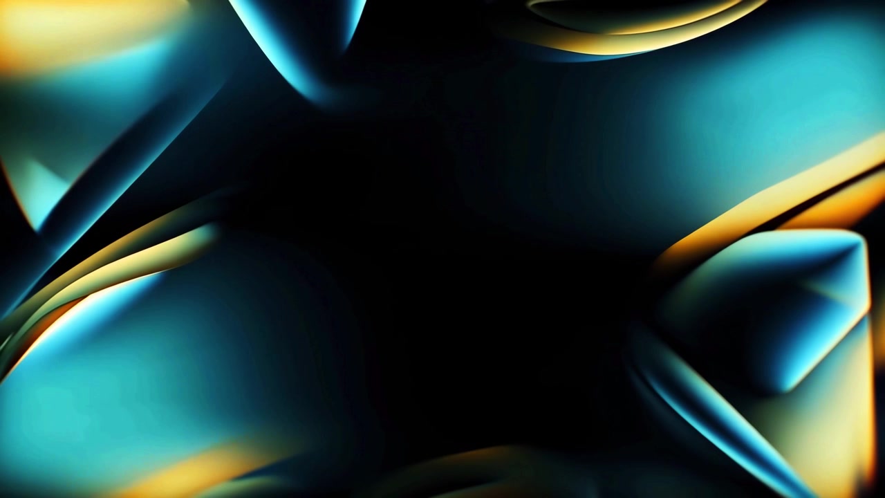 Sfondo animato astratto con onde di luce blu e oro luminose