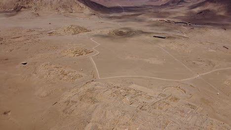 cinematic aerial footage of archaeological unesco site of caral