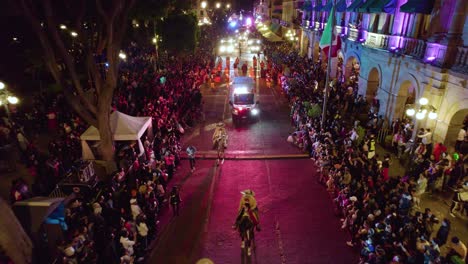 Aerial-footage-of-a-traditional-festival-or-parade-in-Mexico