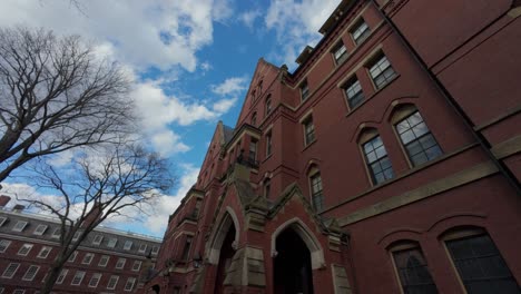 university campus in boston, classic red brick architecture