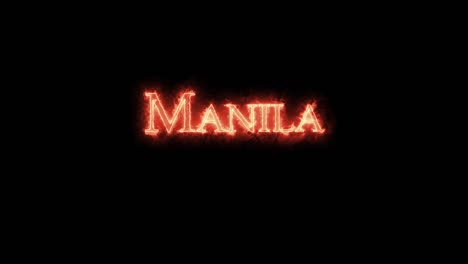 manila written with fire. loop