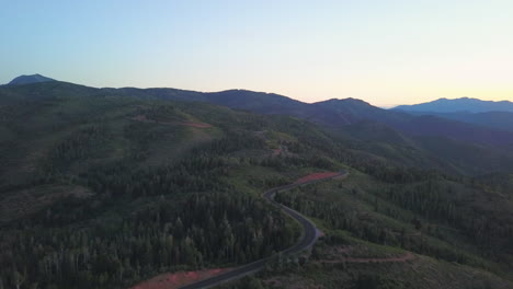 amazing cinematic sunset at nebo loop scenic in utah captured by drone