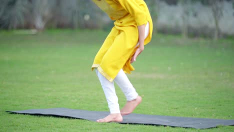 indian yoga teacher entering in frame