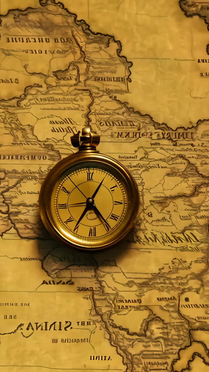 A map of a forest with a compass on top of it. The compass is pointing to the right