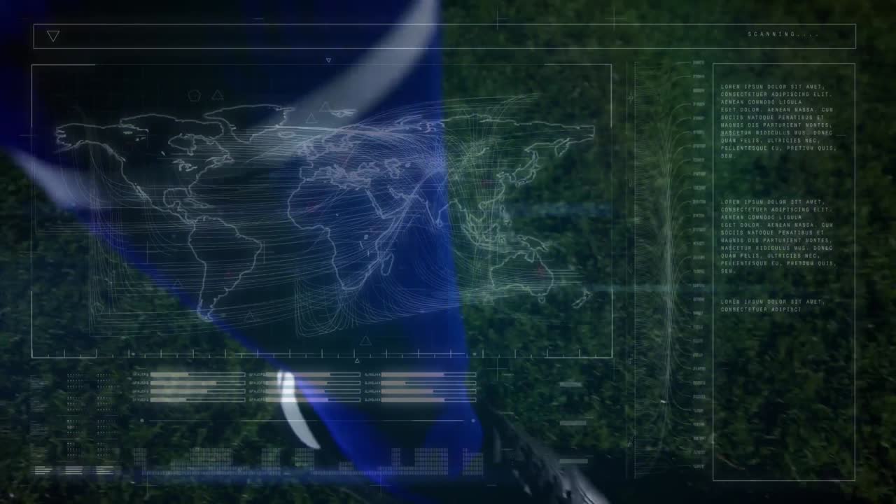 animación del mapa del mundo y procesamiento de datos sobre el jugador de fútbol