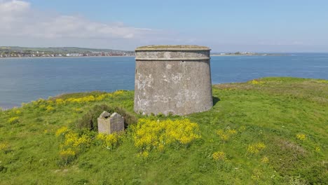 a peaceful view of a historic fortress by the irish sea in skerries, ireland