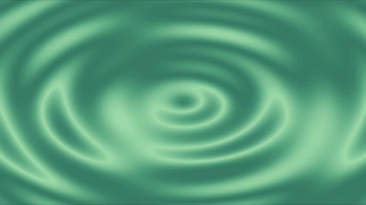 Abstract Green Water Ripples Expanding from Center