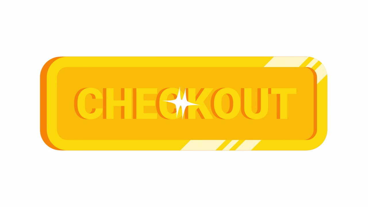Animated Yellow Checkout Button with Sparkling Effect