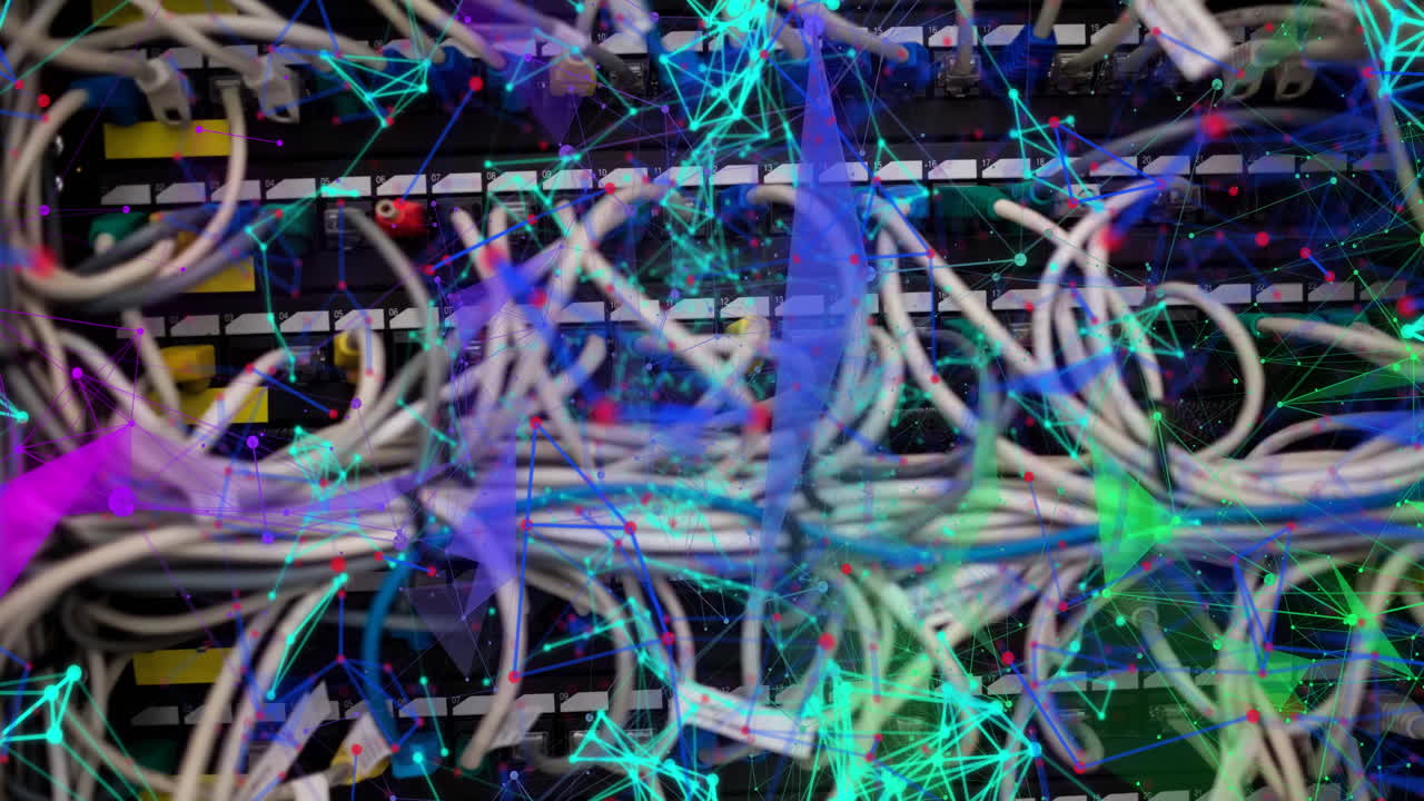 animación del procesamiento de datos a través de un servidor informático