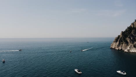 Aerial-view-from-Italy's-shoreline-looking-out-to-the-Bay-of-Naples