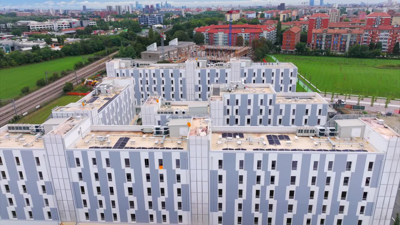 Student Campus X or CX Milan, Novate Milanese, Italy. Aerial backward