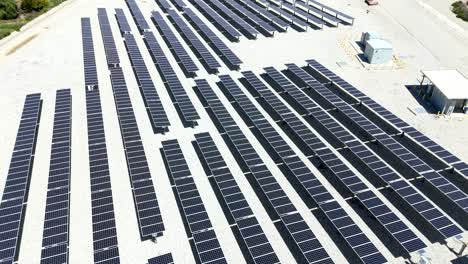 aerial reveal of solar panels at the metropolitan water district in los angeles