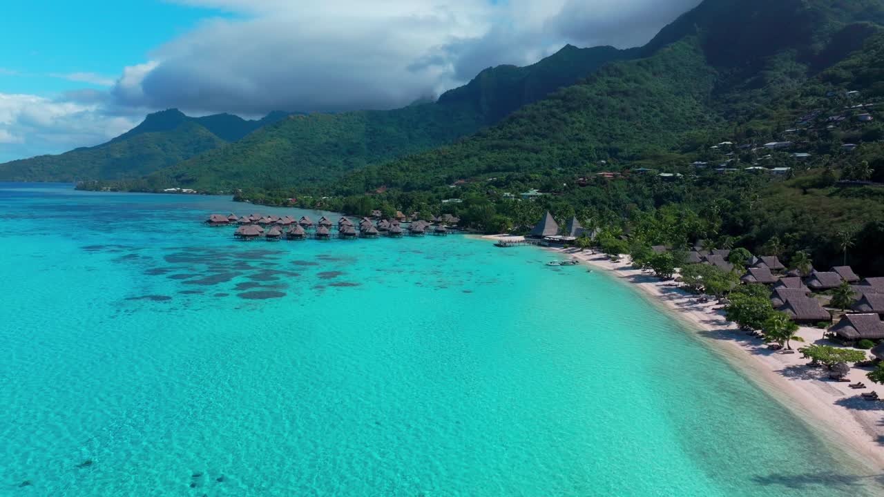Sofitel Kia Ora Resort Moorea Toatea Lookout French Polynesia aerial drone snorkel swim turquoise bungalow blue water coral reef vista point Tema'e Public Beach Beach Belvedere De Toatea forward