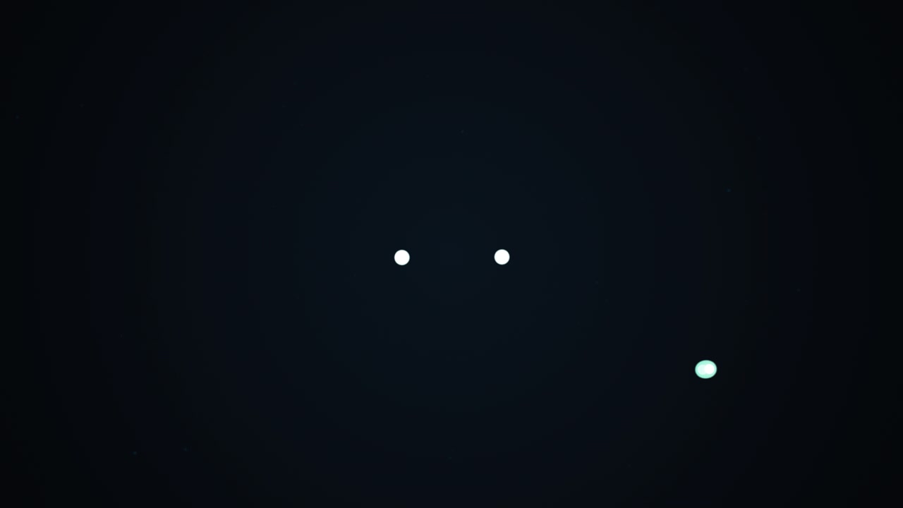 Abstract Animation of Glowing Orbs Moving in Dark Space