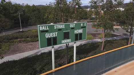 Close-Up-of-Electronic-Scoreboard-At-Community-Sports-Park