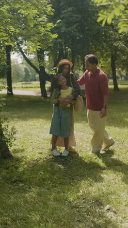 family having fun in the park